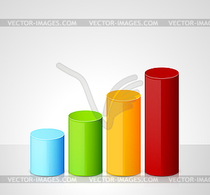 Infographic template with colorful cylinders - vector image