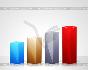 Infographic template with 3d bars - vector clipart