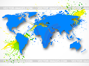 Abstract grunge background with map - vector image