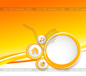 Оранжевый недвижимости Брошюра с кругами - изображение в векторном формате