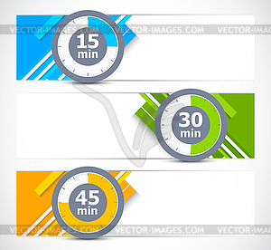 Набор баннеров с таймерами - клипарт в формате EPS