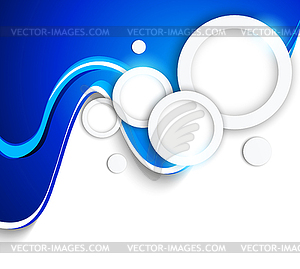 Абстрактный волнистый фон с кругами - изображение в векторном виде