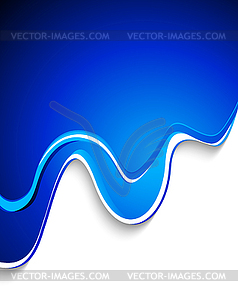Wavy background in blue color - color vector clipart