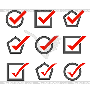 Set of check mark icons - vector EPS clipart