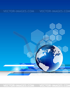 Abstract tech background with globe - vector clipart