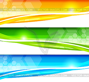 Set of banners with hexagons - vector clipart / vector image