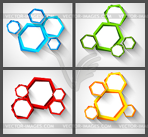 Set of backgrounds with hexagons - vector clipart