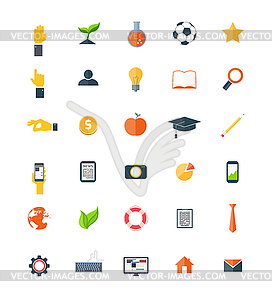 Set of flat icons - vector clipart