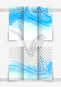 Trifold snowflake brochure - vector image