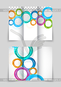 Trifold circles colorful brochure - vector image