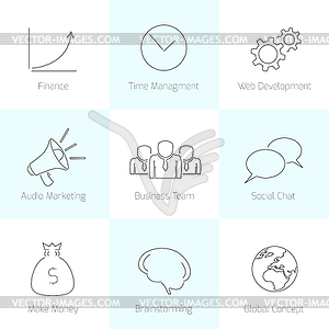 Set of line business icons - vector image