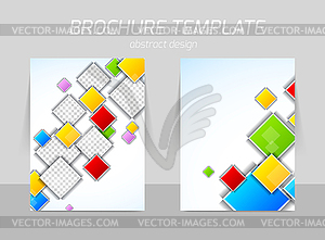 Colorful squares flyer template - vector image