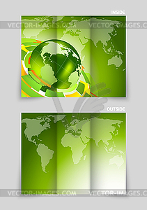 Tri-fold brochure design - vector clip art