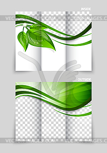 Tri-fold brochure template design - vector clipart