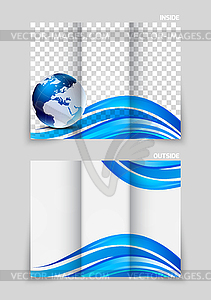 Tri-fold brochure template design - vector clipart