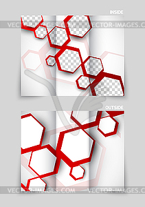 Tri-fold brochure template design - vector clipart