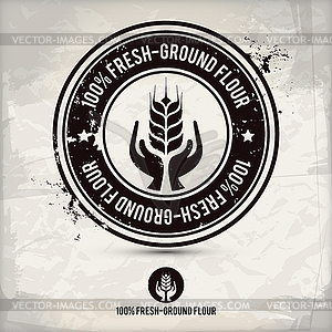 Alternative fresh-ground flour stamp - vector clip art