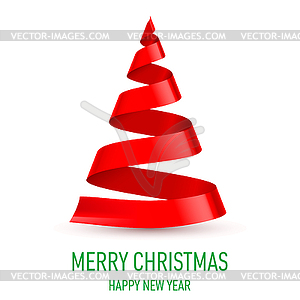 Ribbon Christmas tree - vector clipart