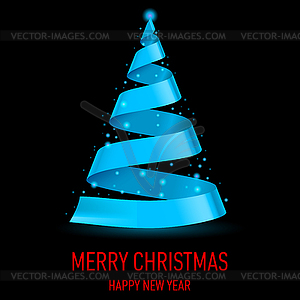 Ribbon Christmas tree - vector clipart