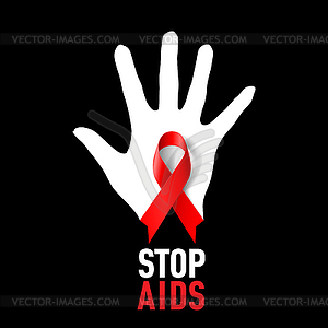 Stop AIDS sign - color vector clipart