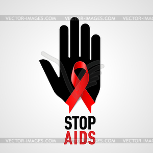 Stop AIDS sign - stock vector clipart