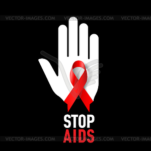 Stop AIDS sign - vector clip art