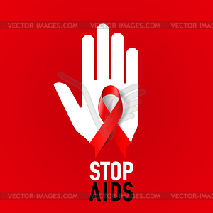 Stop AIDS sign - vector image