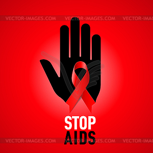 Stop AIDS sign - vector clipart