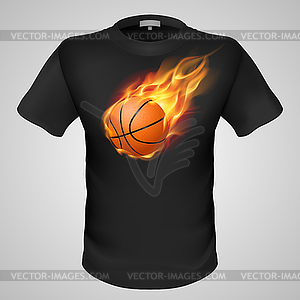 Male t-shirt with print - vector clip art