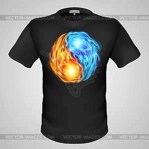 Male t-shirt with print - vector image