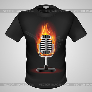 Male t-shirt with print - vector clipart