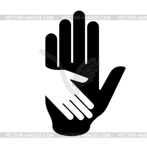 helping hands clip art black and white