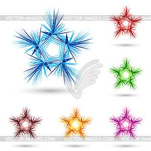 Abstract fluffy star - color vector clipart