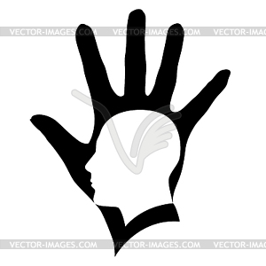 Head in hand - vector clipart / vector image