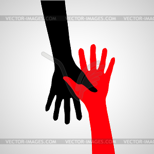 Hands of friendship - vector clip art