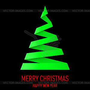 Christmas tree in origami style - vector clipart