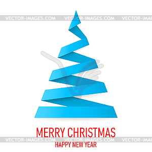 Christmas tree in origami style - vector image