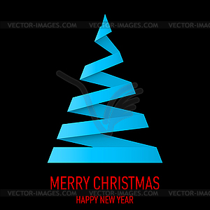 Christmas tree in origami style - vector clip art