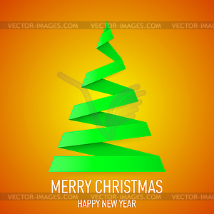 Christmas tree in origami style - vector clipart / vector image