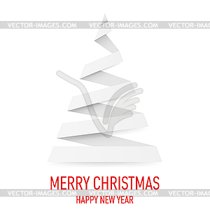 Christmas tree in origami style - vector image