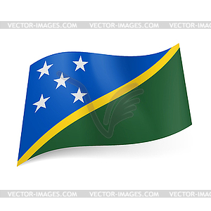 State flag of Solomon Islands - vector image