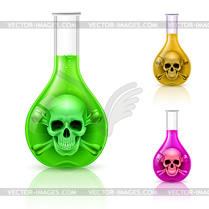 Vials with poison - vector clip art