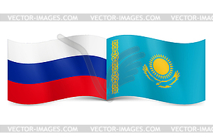 Союз России и Казахстана - изображение в векторном формате
