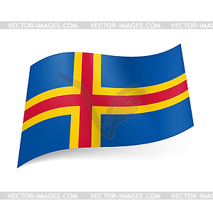 Flag of Aland Islands - vector image