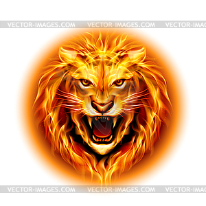 Head of fire lion - vector EPS clipart