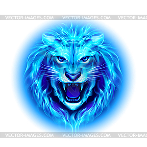 Head of fire lion - vector clipart