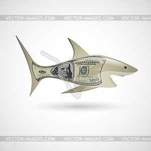 Dollar shark - vector clip art