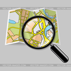 Map booklet with zoom - vector image