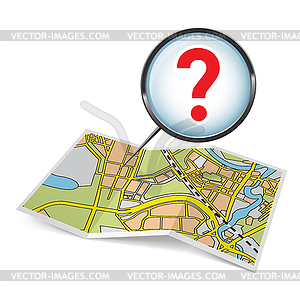 Map booklet with question mark - vector clipart