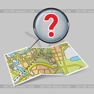 Map booklet with question mark - vector image